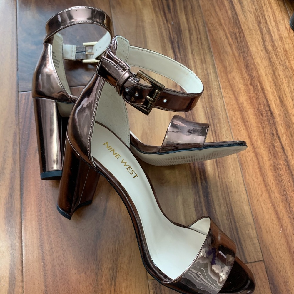 Nine West Patent Dress Sandal Bronze/Rose Gold 5.5